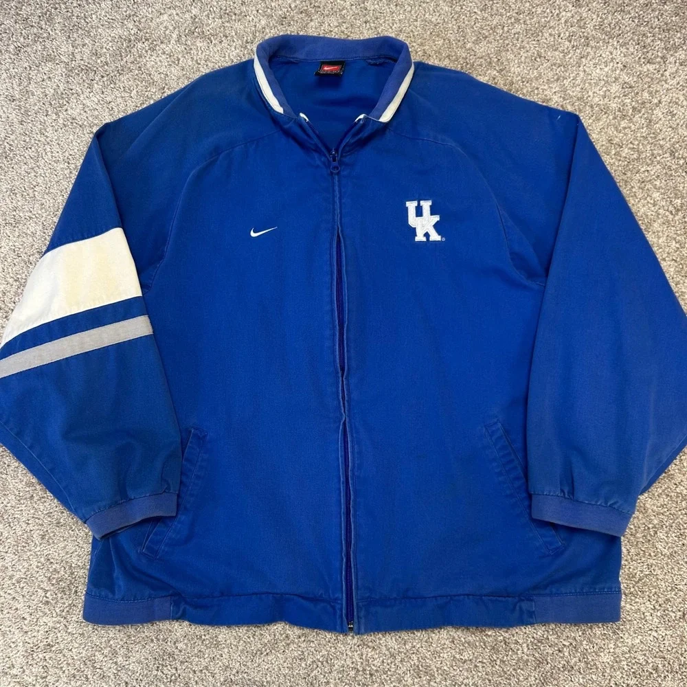 Vintage Team Nike Kentucky Wildcats UK‎ Jacket Men Size XL Full Zip Swoosh Blue